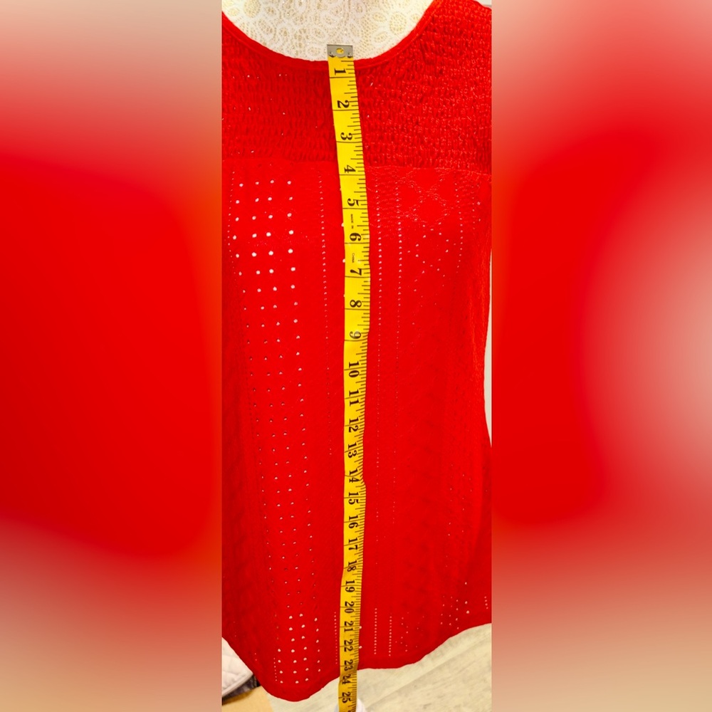 Red Ruffled Women's Top - Picture 5 of 6